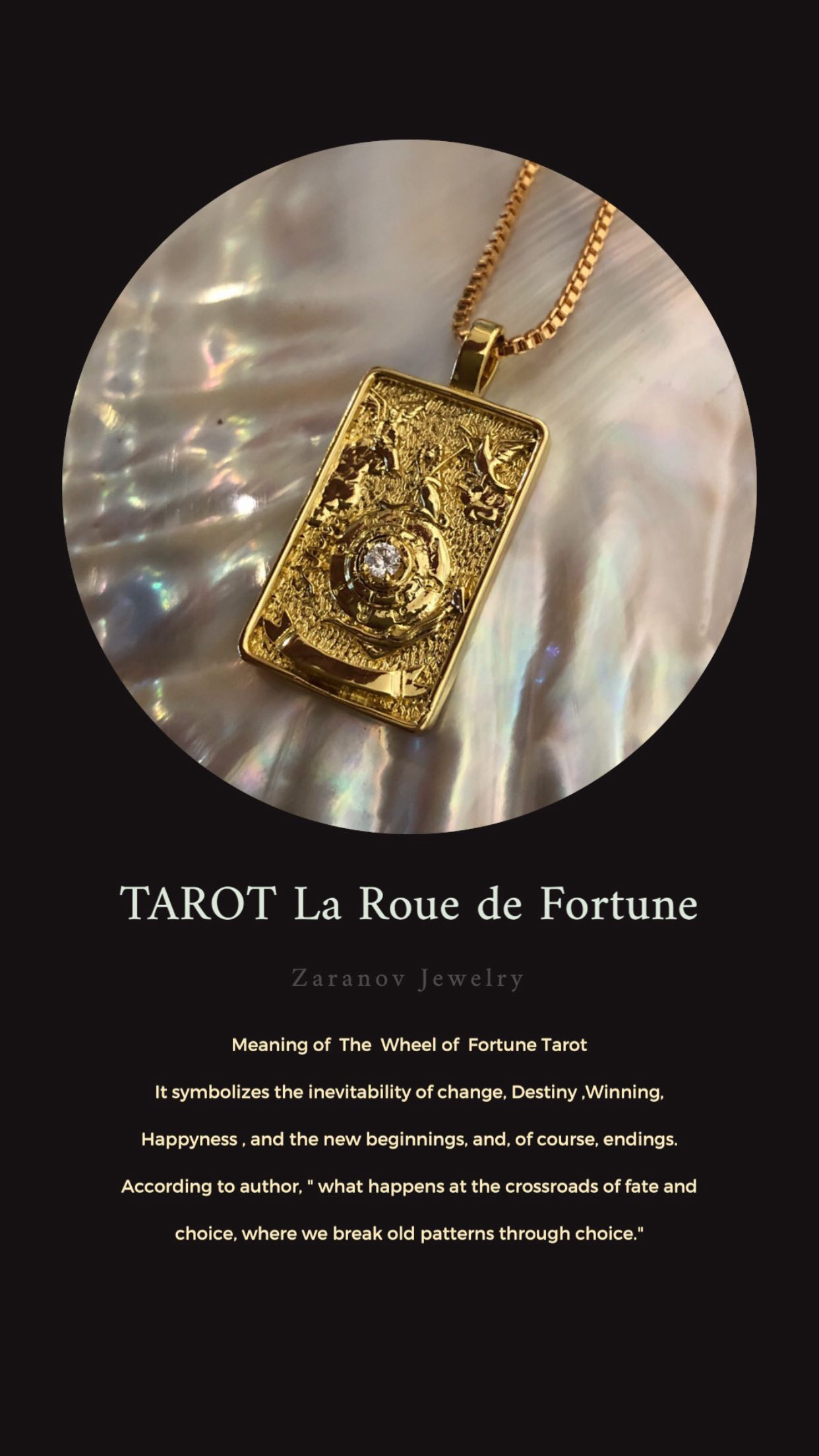 Necklace Tarot La Roue de fortune